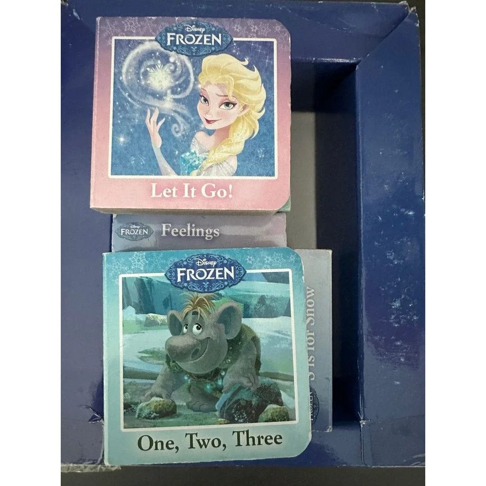 Disney Frozen 12 Board Books Anna Elsa‎ Kristoff Olaf Snowman Sven+ Case